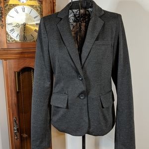 Gray knit blazer with pinstripe lining, Women's S